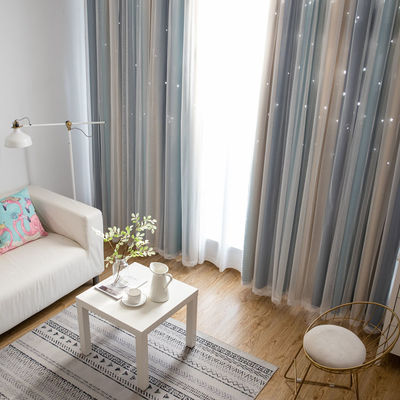 Tissu mou de rideau en étoiles pures de toile pour le salon