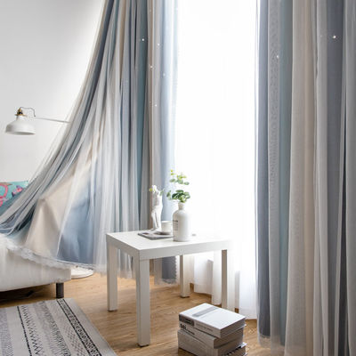 Ombrageant le tissu de toile de rideau en panne d'électricité de luxe pour le salon