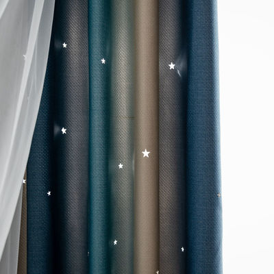 Couleur douce de gradient de tissus de rideau en polyester ignifuge