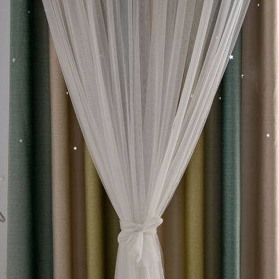 Tissu pur plissé réfléchi de rideau en chaleur de toile ignifuge