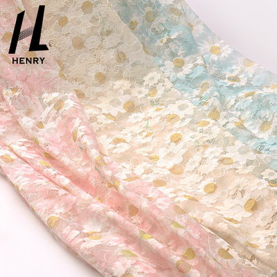 Fleur molle adaptée aux besoins du client Digital de tissu de Tulle imprimant Mesh Fabric