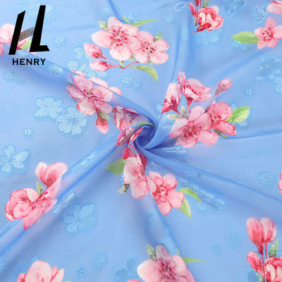 Tissu pur de mousseline de soie de robe de polyester de l'habillement de Tulle de la CE des femmes molles de tissu
