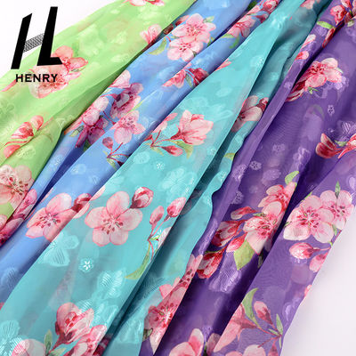 Tissu pur de mousseline de soie de robe de polyester de l'habillement de Tulle de la CE des femmes molles de tissu