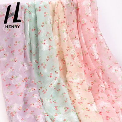 Petite fleur imprimant le tissu de mousseline de soie de polyester de textile pour l'habillement de couture