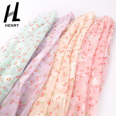 Petite fleur imprimant le tissu de mousseline de soie de polyester de textile pour l'habillement de couture