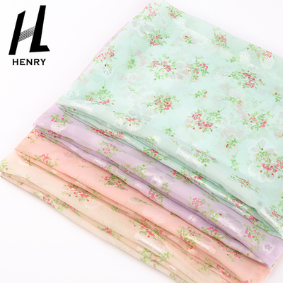 Mousseline de soie molle tissée de tissu de Tulle imprimant pour des vêtements de robe