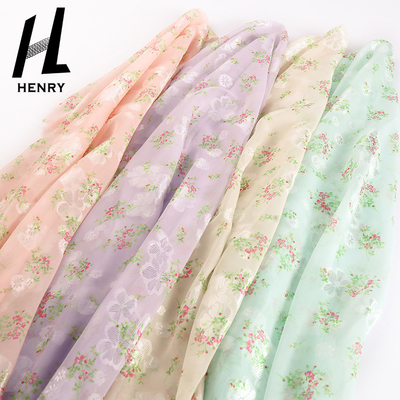 Mousseline de soie molle tissée de tissu de Tulle imprimant pour des vêtements de robe