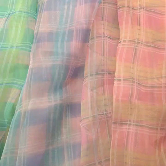 tissu tridimensionnel bleu mou large de Tulle de mousseline de soie d'impression d'étoile de 150cm pour des robes