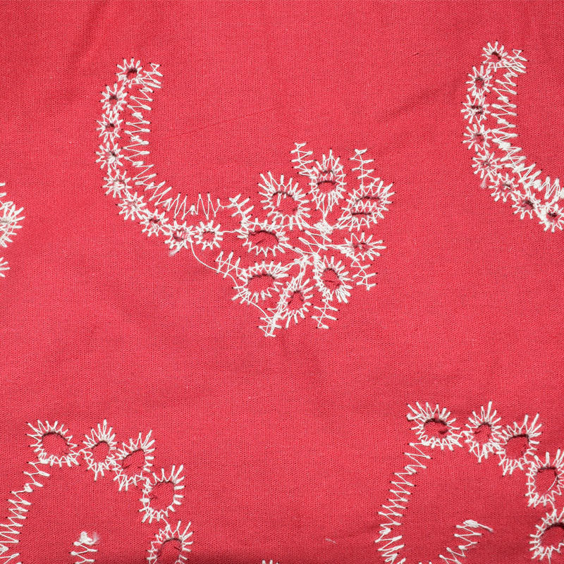 Textile brodé blanc de vêtement de tissu de coton de couleur solide de robes de doux