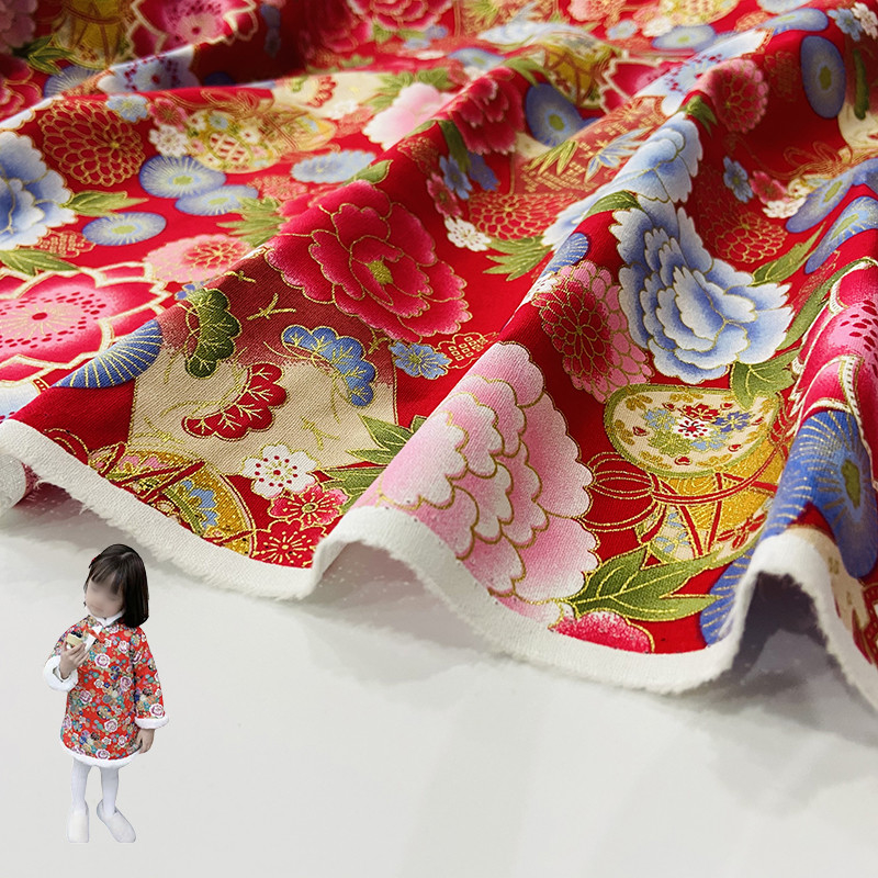 L'OEM a bronzé le tissu de coton de sergé de Noël d'impression pour décorent des vêtements